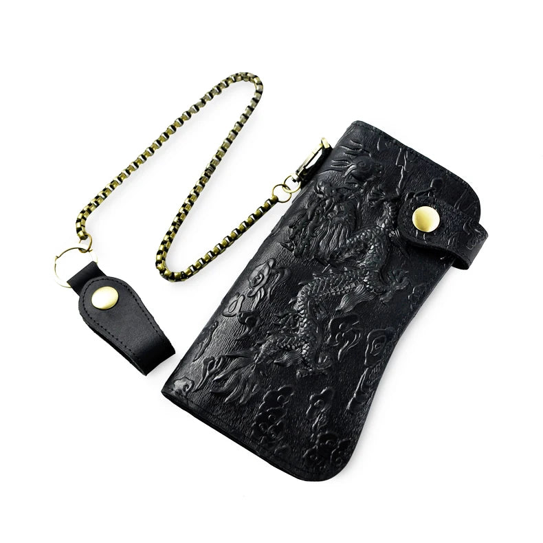 Luxury Dragon Embossed Leather Walle