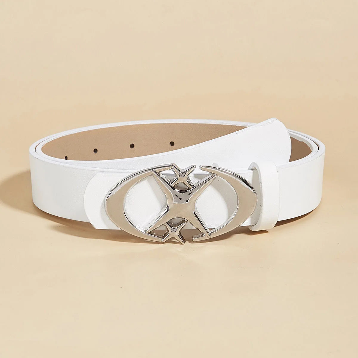 Oval Cross Metal Buckle Belt