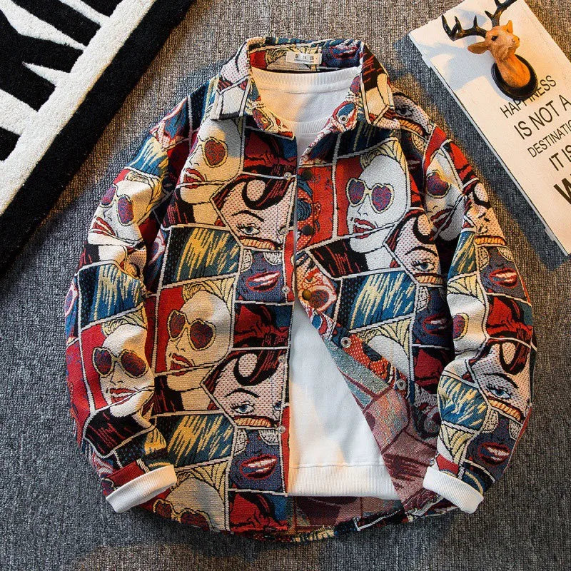 Retro Art Print Overshirt