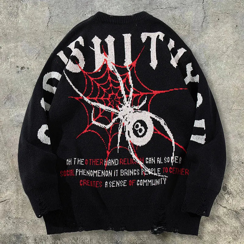 Spider Embroidery Sweater