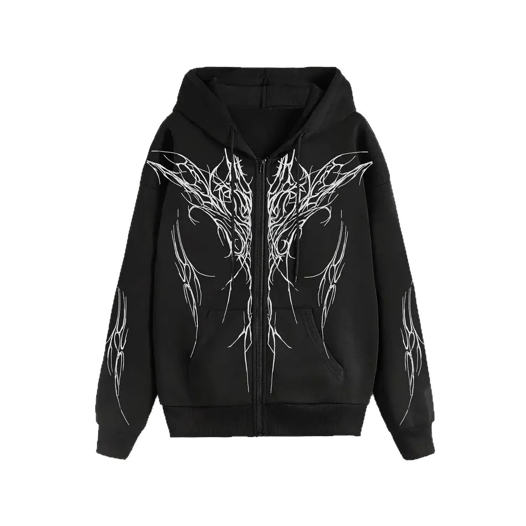 3D Print Hoodie – Artistic White Street Styl