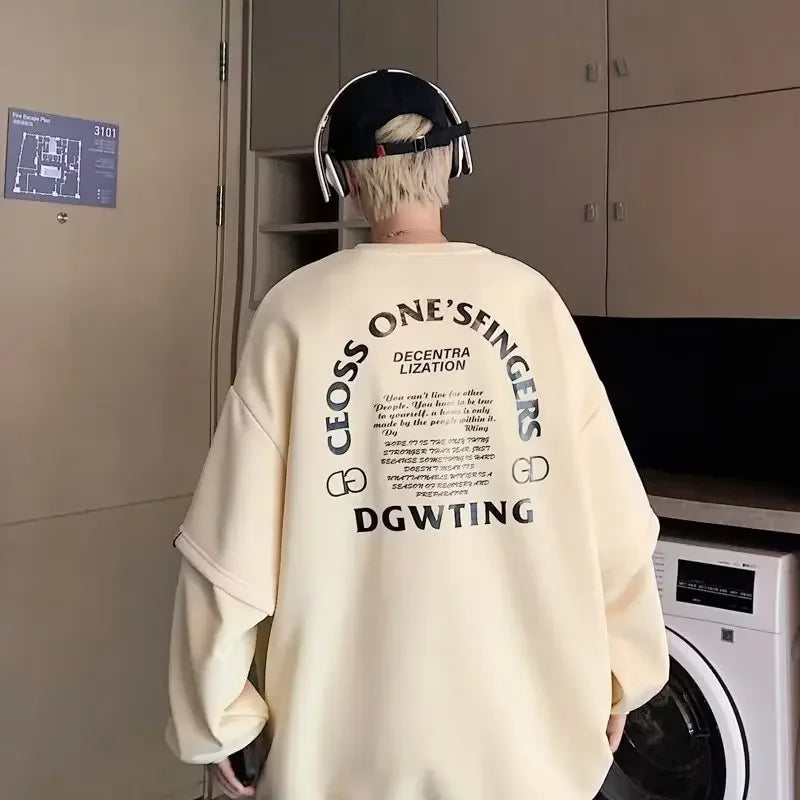 Letter Print Sweatshirt – American Hong Kong Street Style