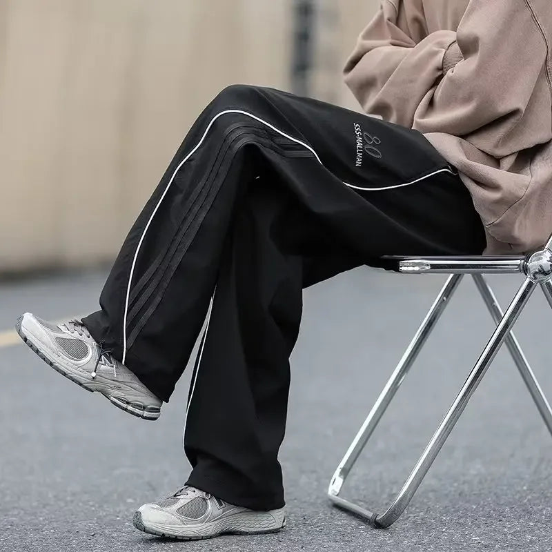 Embroidered Cotton Pants – American Loose Fit Style