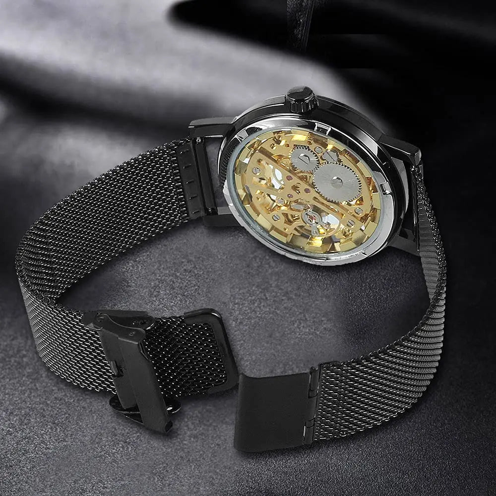 Skeleton Mechanical Watch – Mesh Band