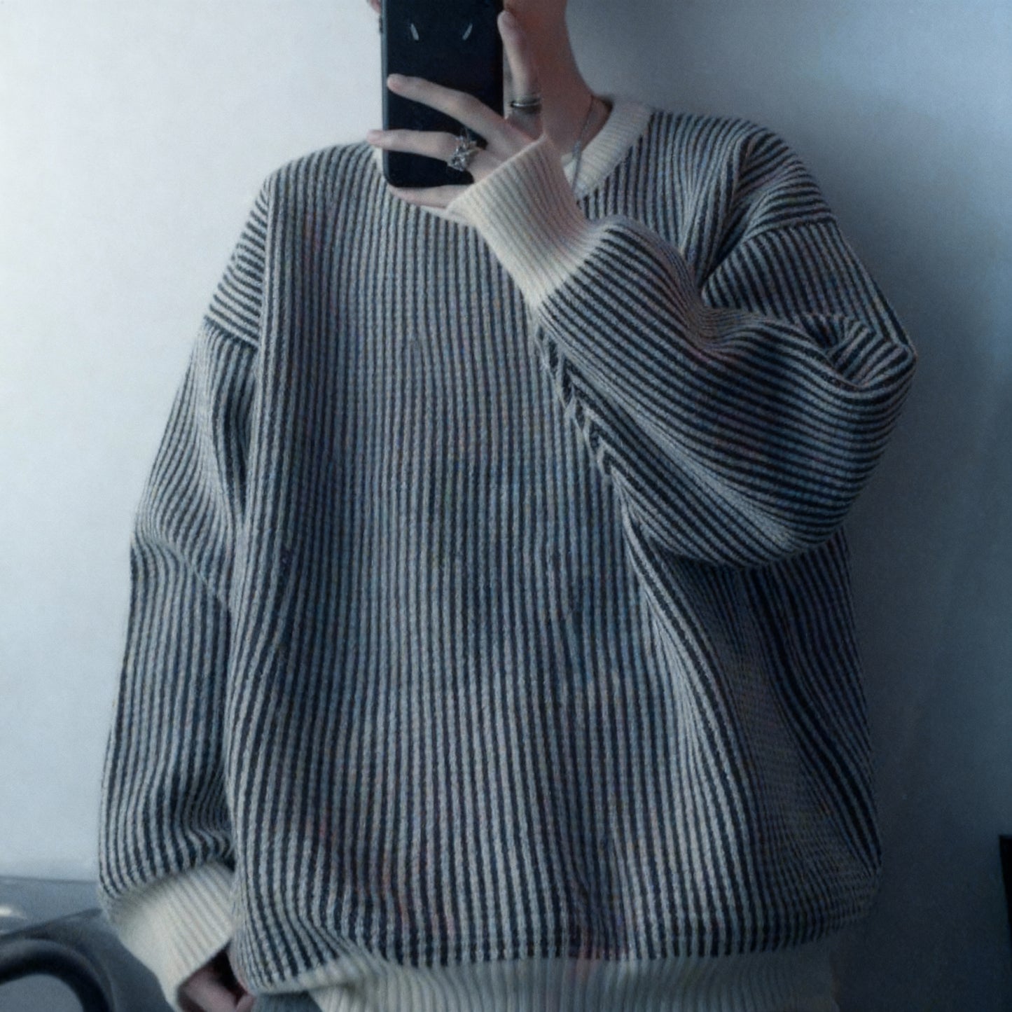 Striped Retro Loose Fit Sweater