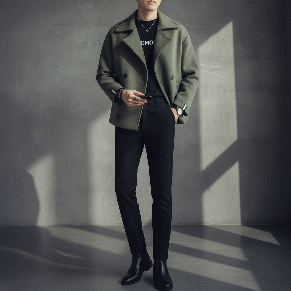 Cropped Wool Jacket – Korean British Style