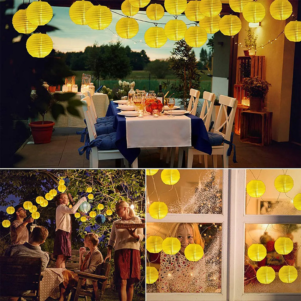 Aura Solar Lantern String Lights — Warm Garden Glow