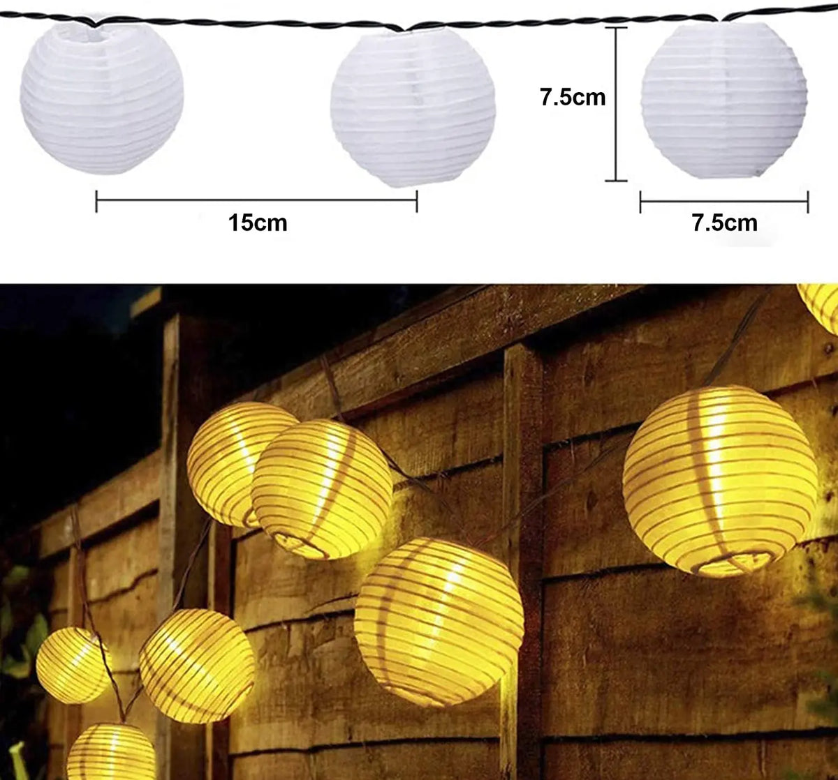 Aura Solar Lantern String Lights — Warm Garden Glow