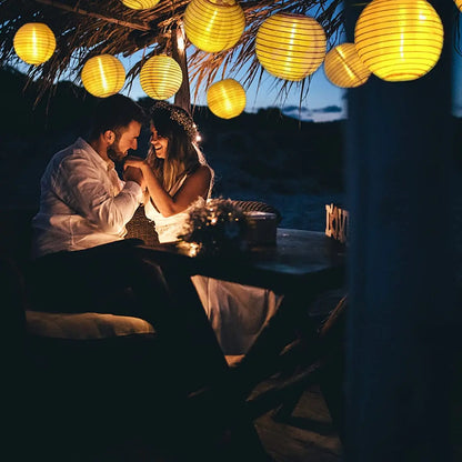 Aura Solar Lantern String Lights — Warm Garden Glow