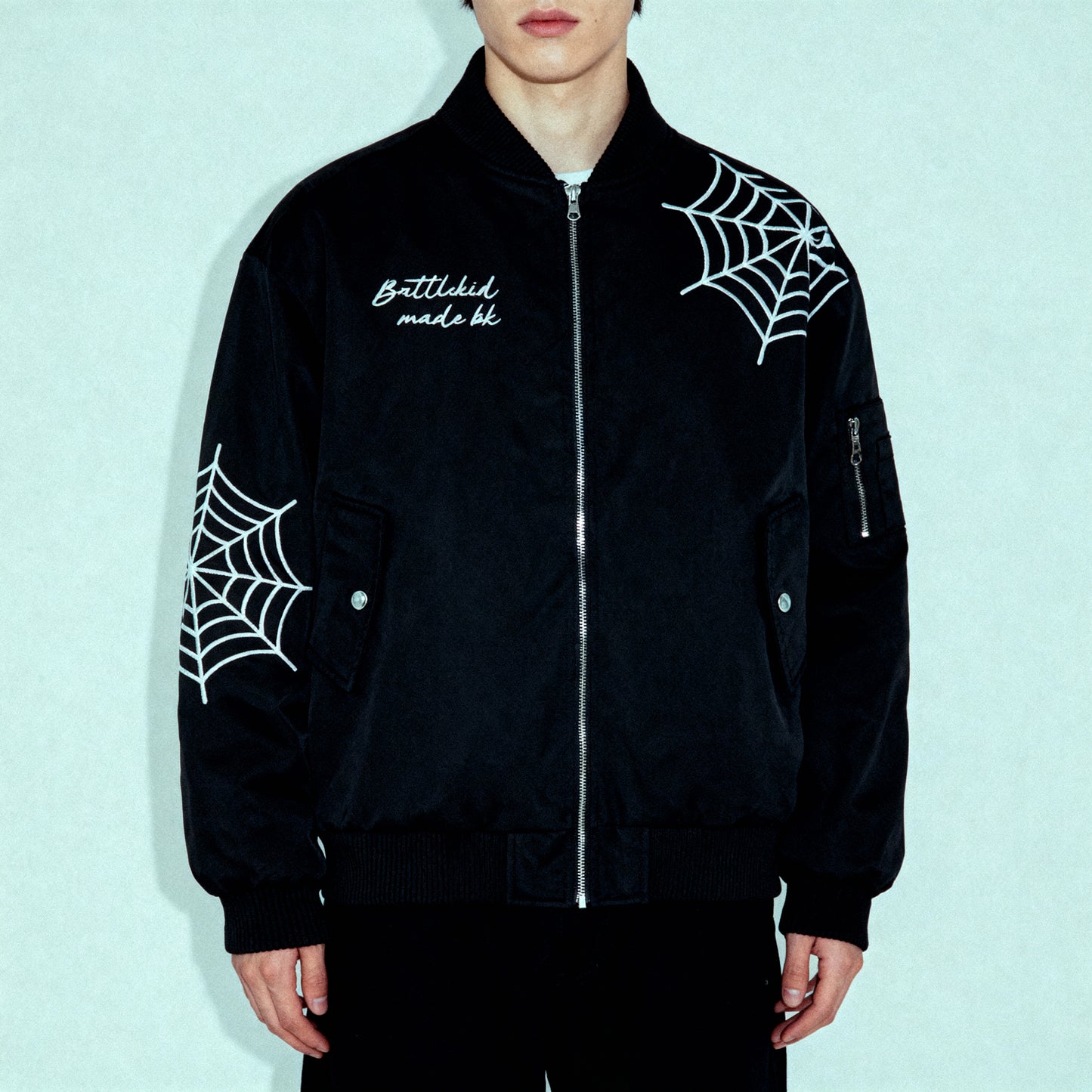 Spider Embroidered Flight Jacket – High-Street Hip-Hop Style
