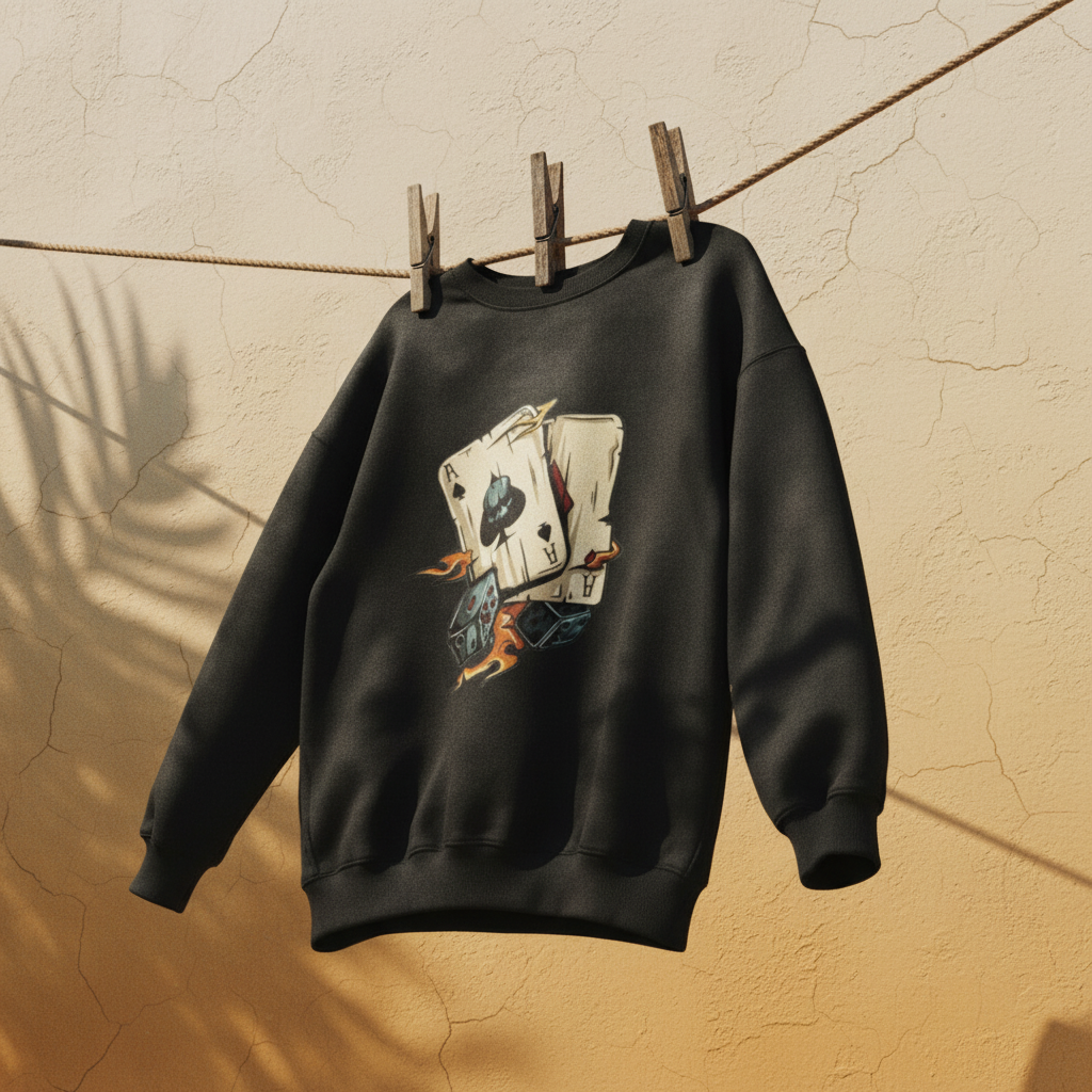 Oversized Play Cards Sweatshirt – American Street Style