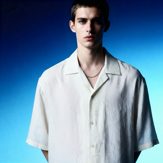 Textured Floral Short Sleeve Shirt