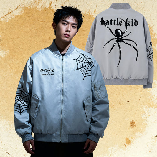 Spider Embroidered Flight Jacket – High-Street Hip-Hop Style