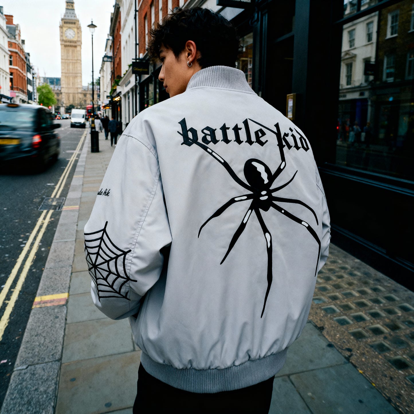Spider Embroidered Flight Jacket – High-Street Hip-Hop Style