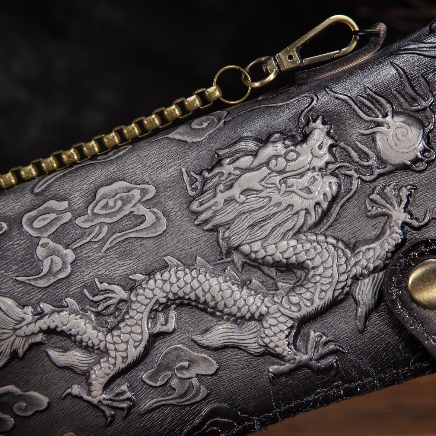 Luxury Dragon Embossed Leather Walle