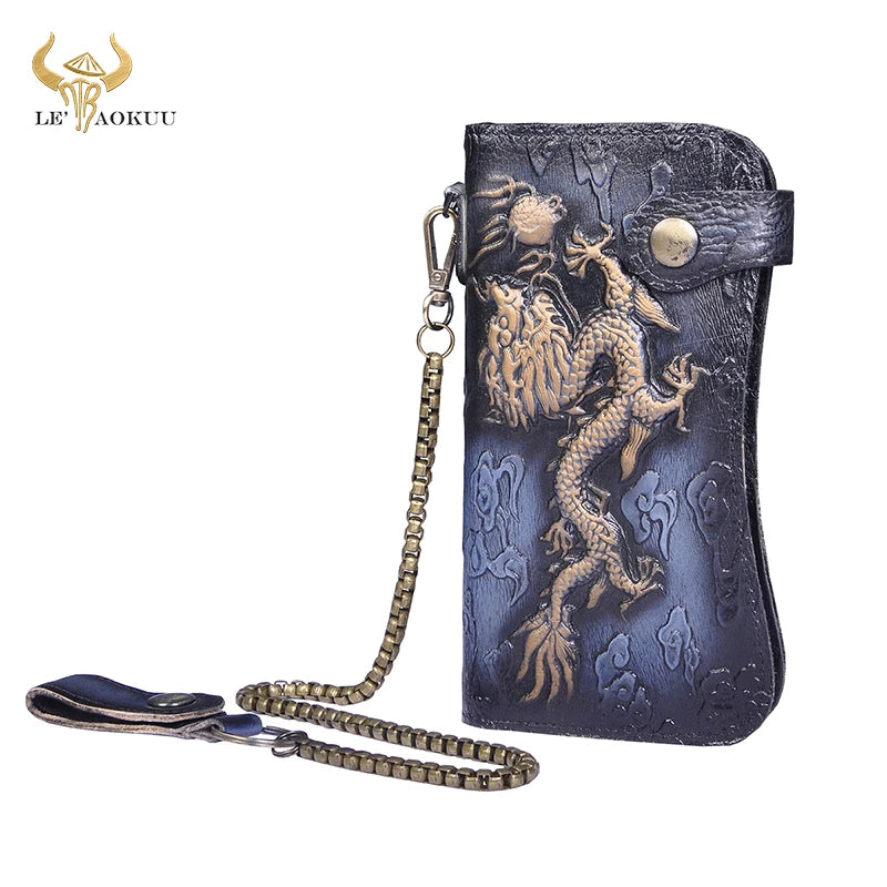 Luxury Dragon Embossed Leather Walle