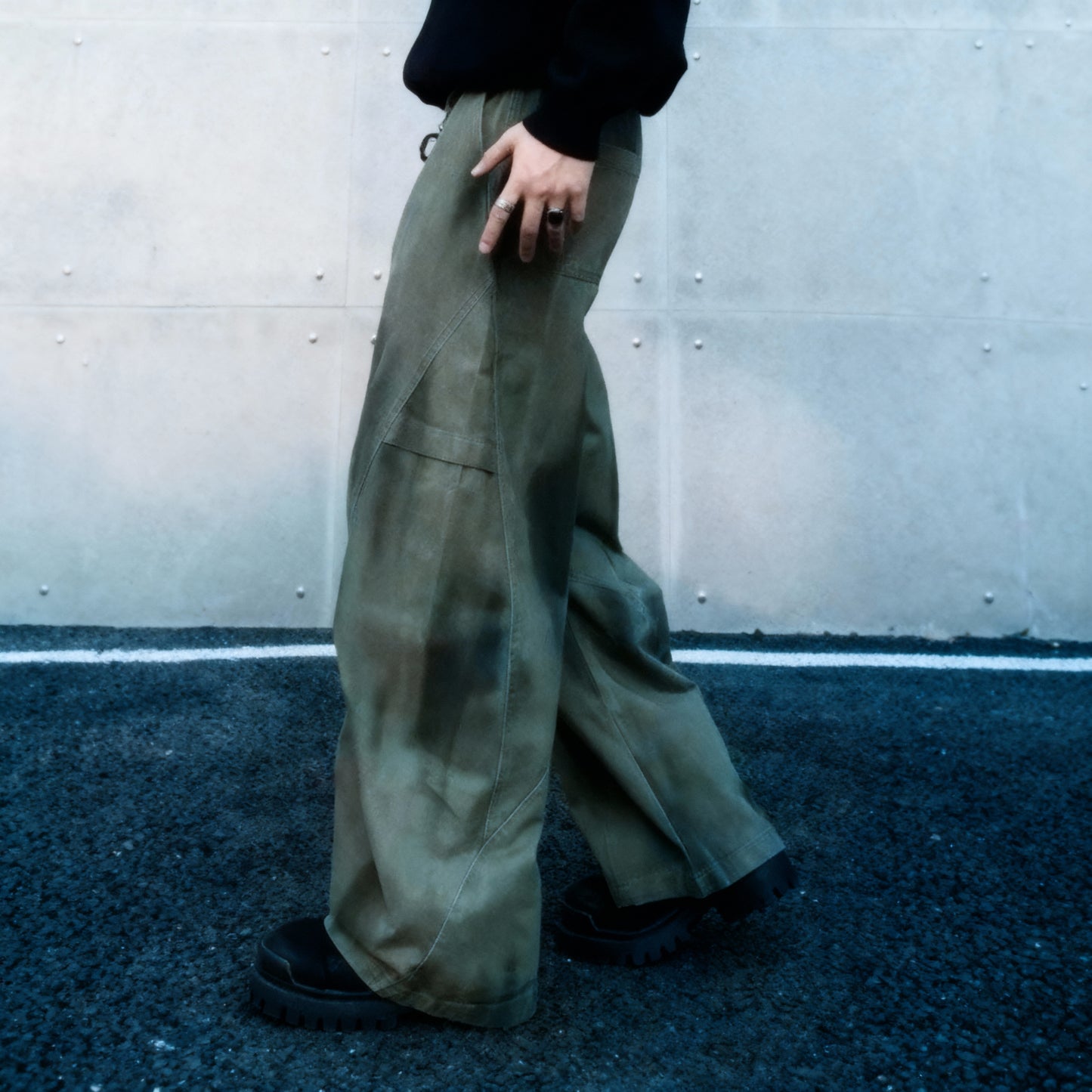 Knife-Edge Wide-Leg Trousers