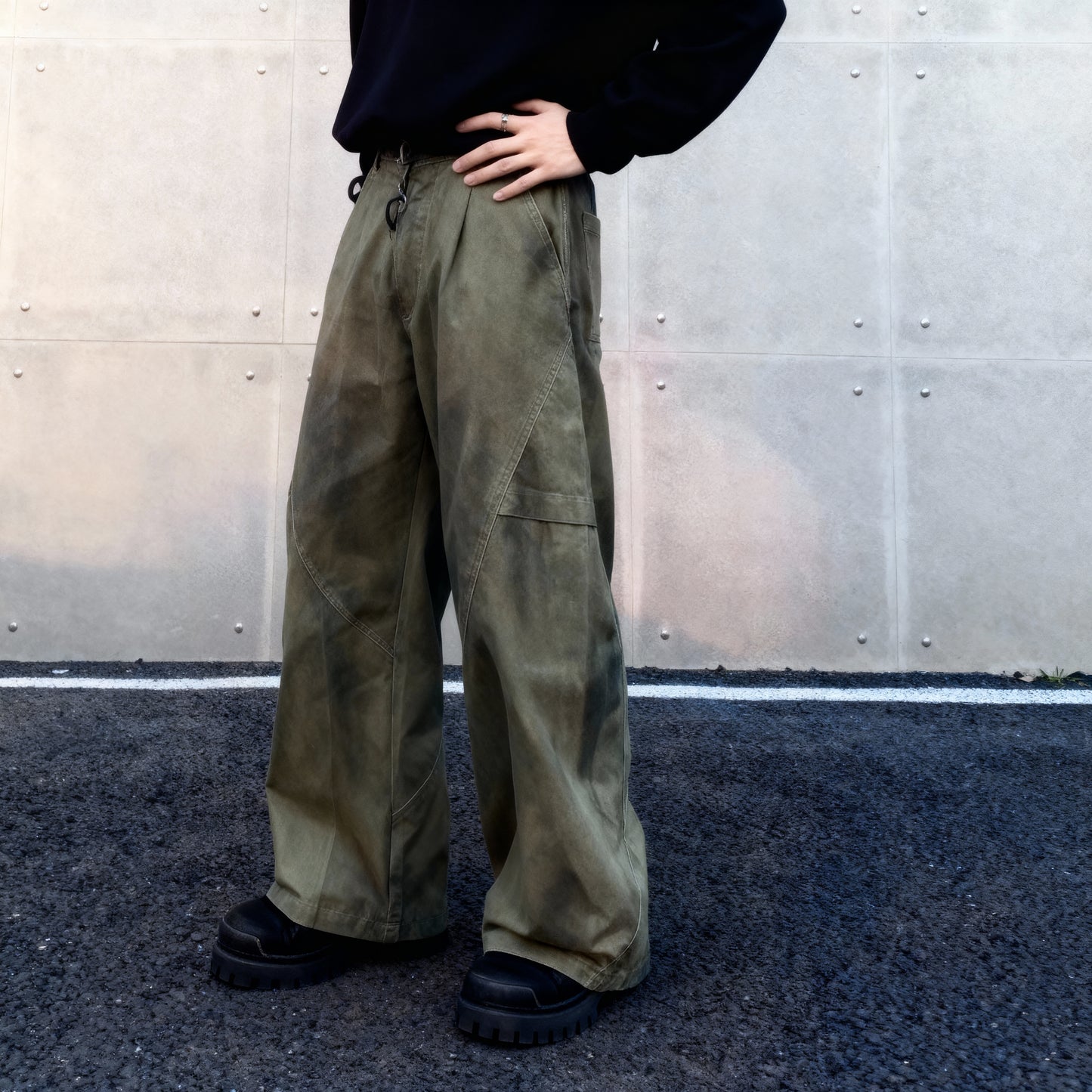 Knife-Edge Wide-Leg Trousers