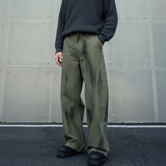 Knife-Edge Wide-Leg Trousers