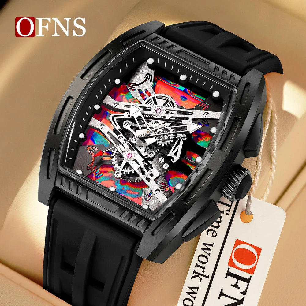 Tonneau Colorful Dial Quartz Watch