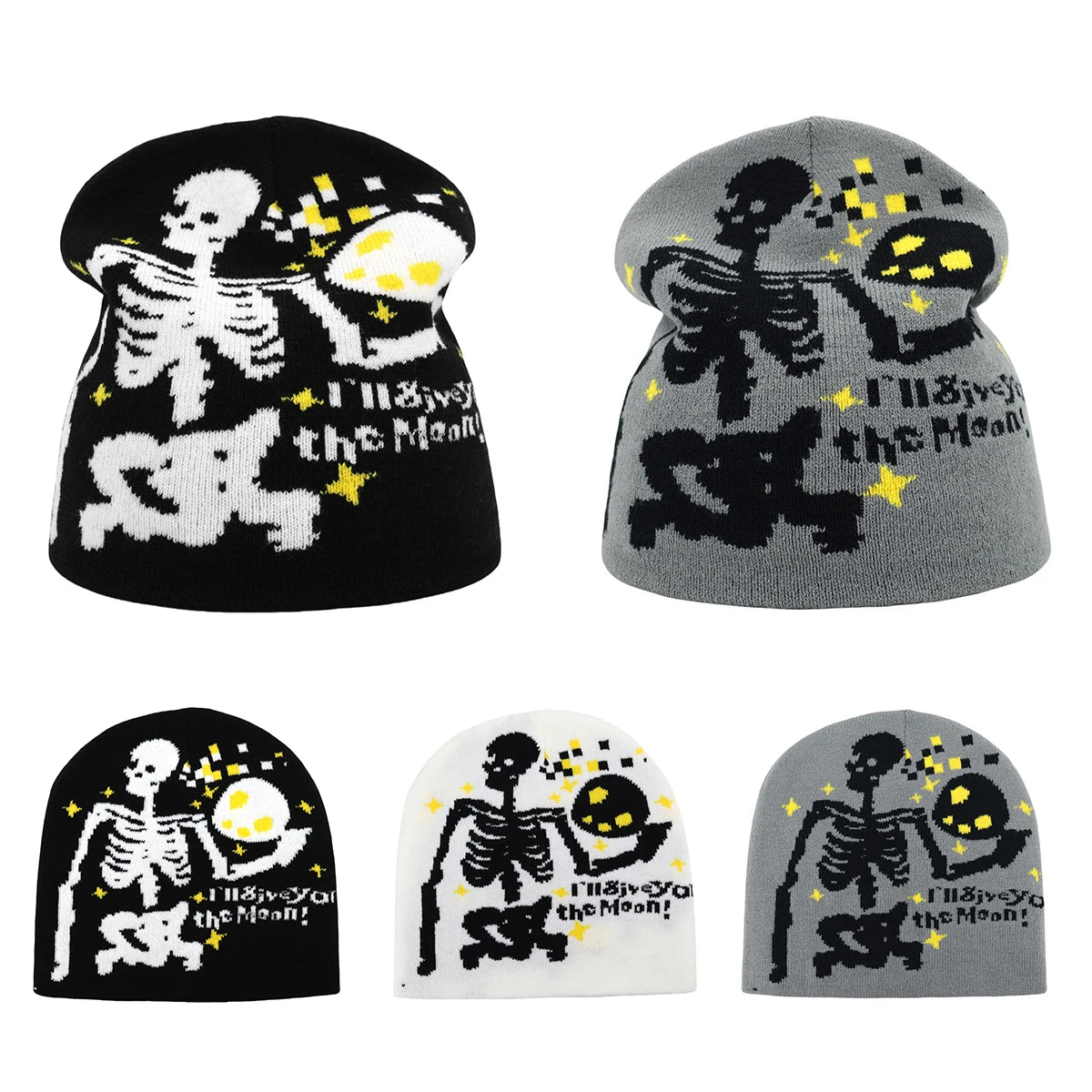 Y2K Skull Knit Beanie