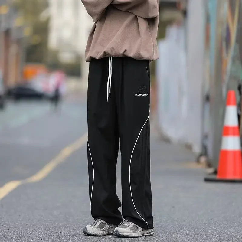 Embroidered Cotton Pants – American Loose Fit Style