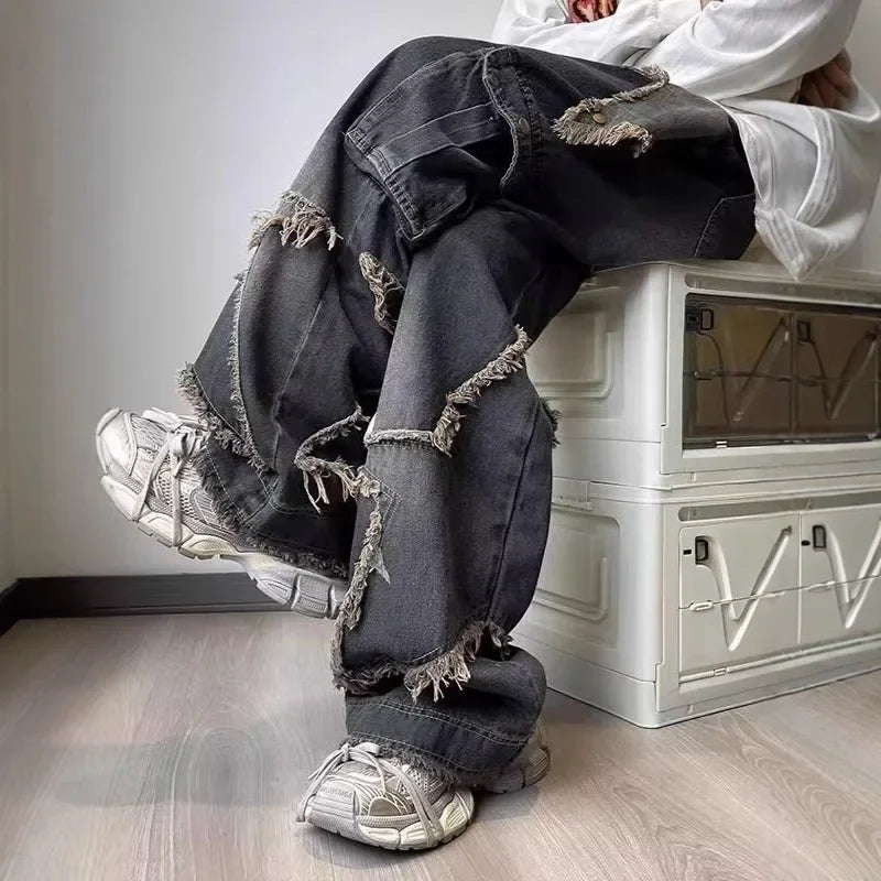 Star Denim Jeans – Retro American Wide-Leg Style