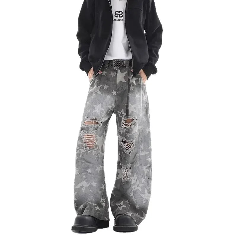 Retro Camo Work Pants – Wide-Leg Street Style