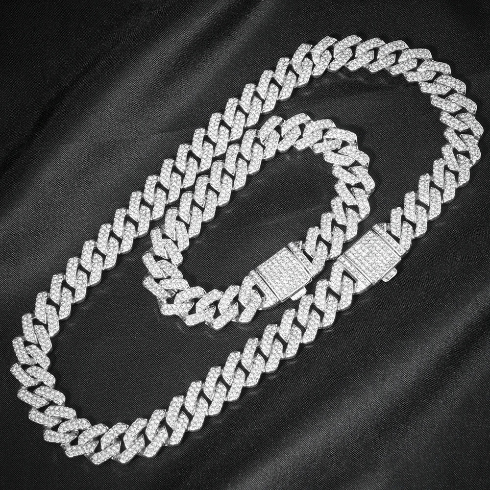 3-piece iced out Cuban link jewelry set