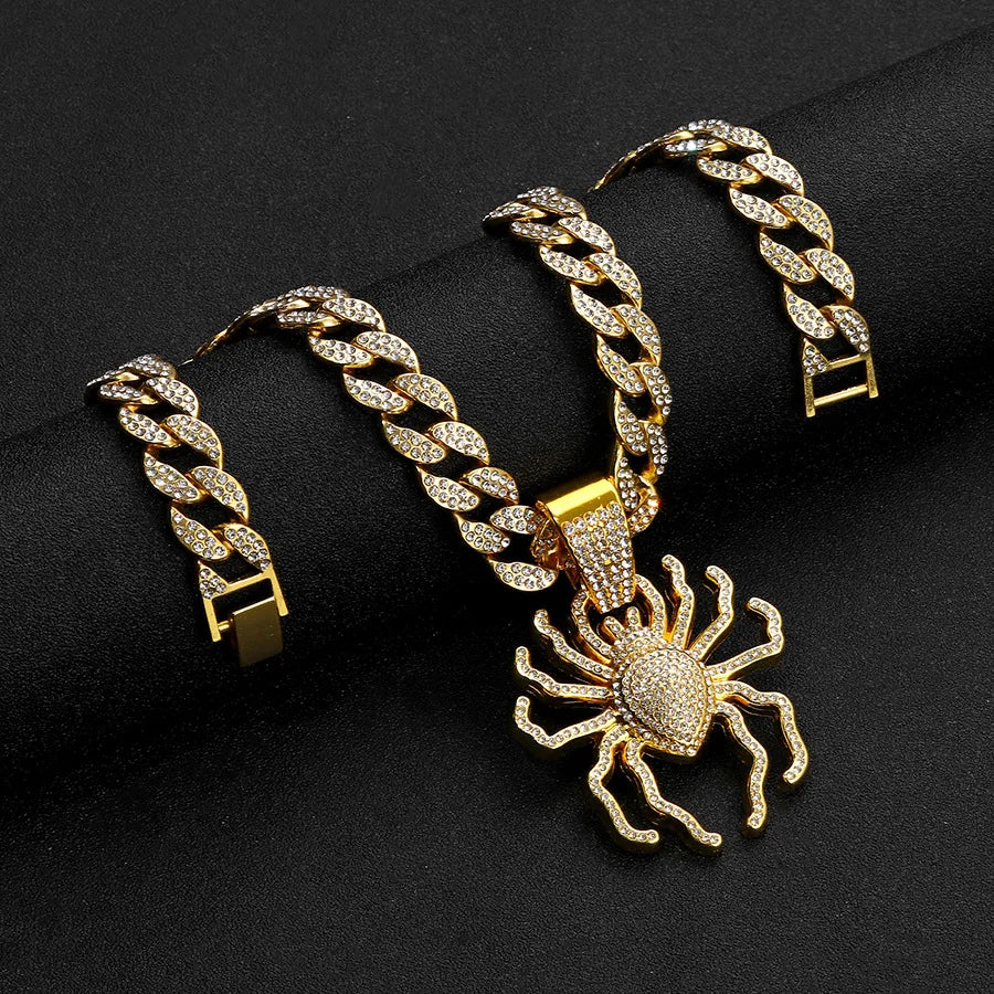 3D Crystal Spider Pendant