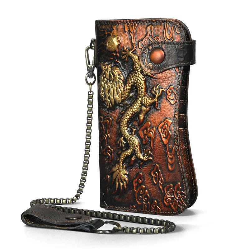 Luxury Dragon Embossed Leather Walle