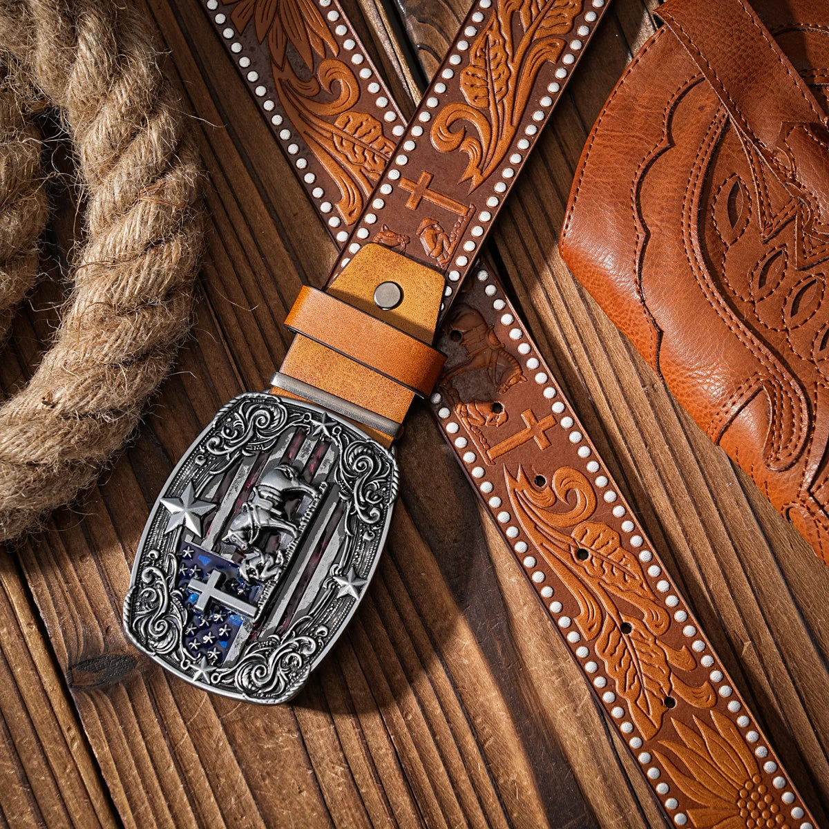 Classic Retro Western Belt — PU Leather