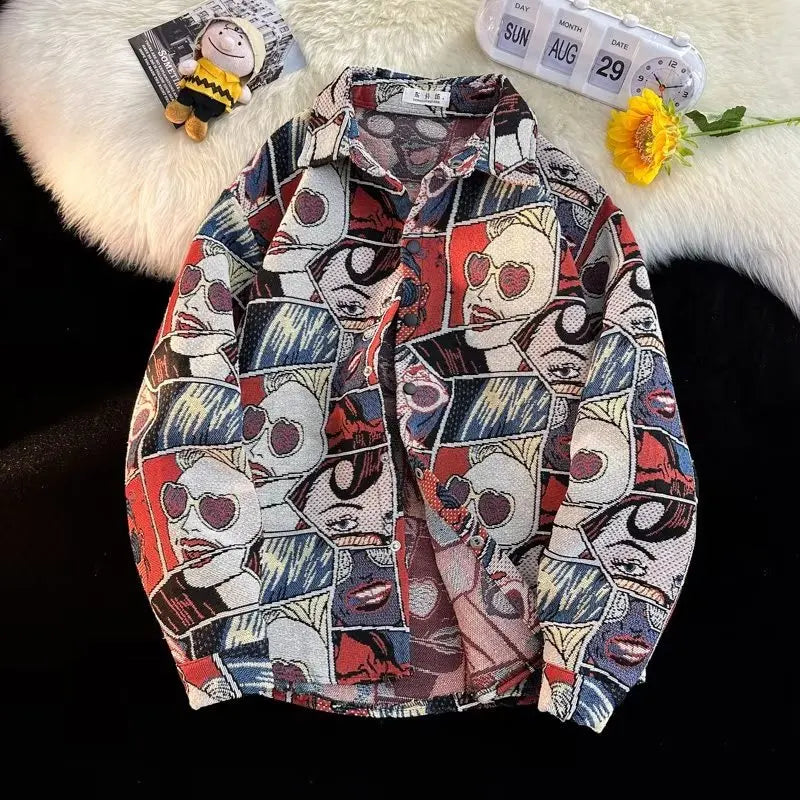 Retro Art Print Overshirt