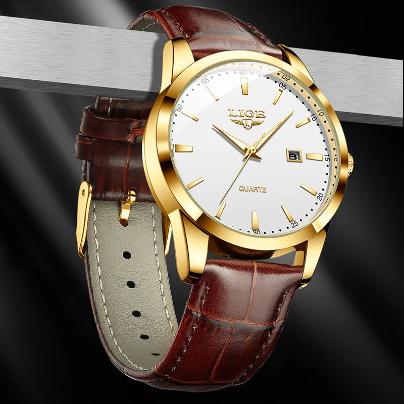 Brown Leather Chronograph Watch