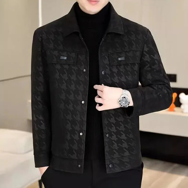 Korean Style Lapel Leather Coat