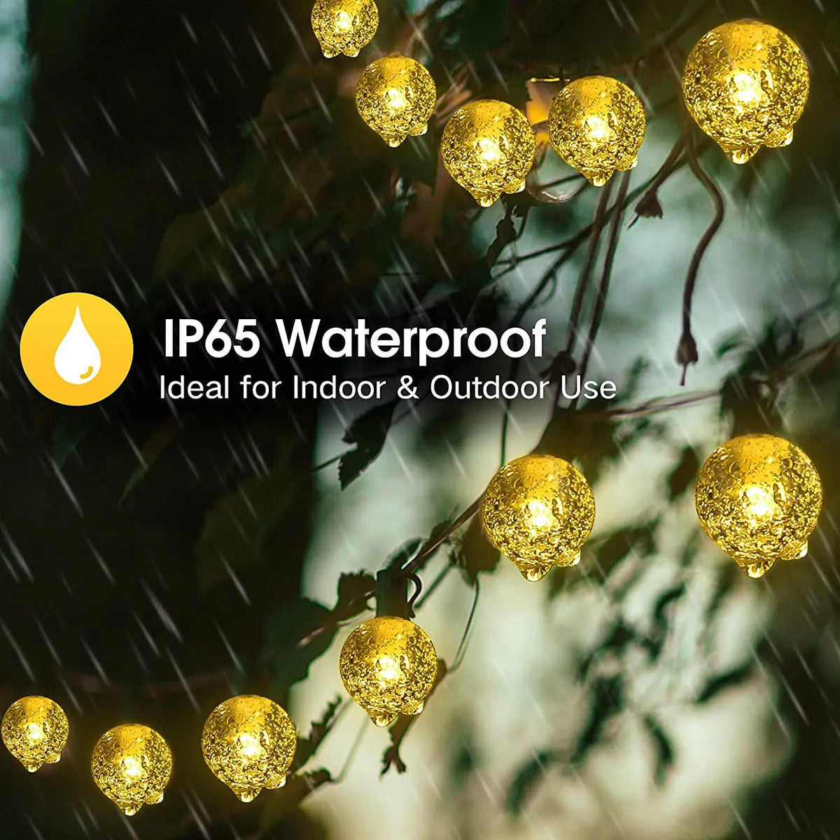 Aura Solar Crystal Globe Lights — Backyard & Trees