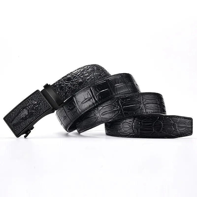 Crocodile Pattern Leather Belt