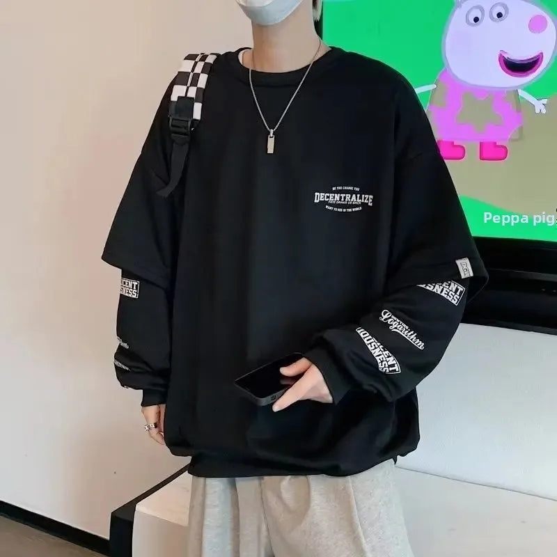 Letter Print Sweatshirt – American Hong Kong Street Style