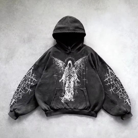Gothic Graphic Hoodie – Y2K Grunge Streetwear