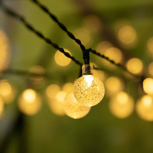 Aura Solar Crystal Globe Lights — Backyard & Trees