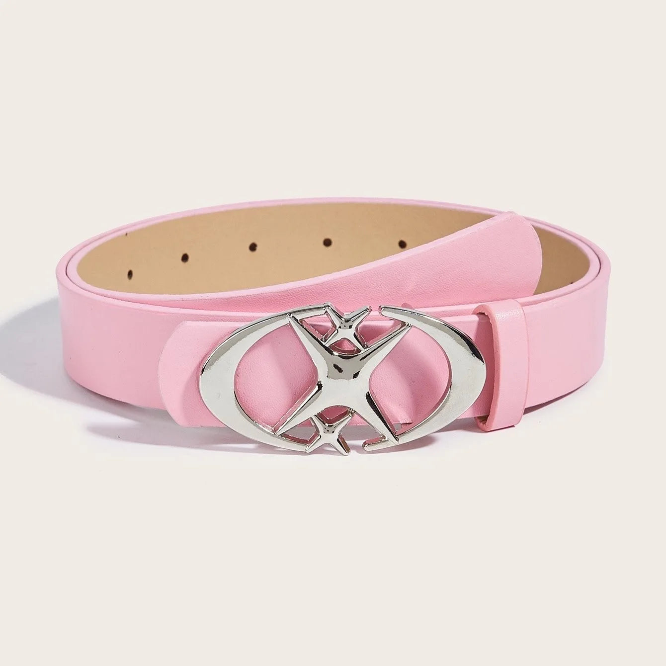 Oval Cross Metal Buckle Belt