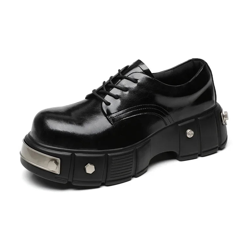 Metal Rivet Derby Shoes — Retro Big Head