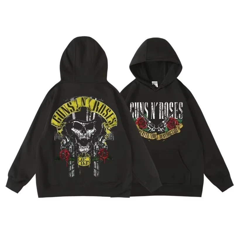 Guns N’ Roses Hoodie – Retro Street Fleece Style"