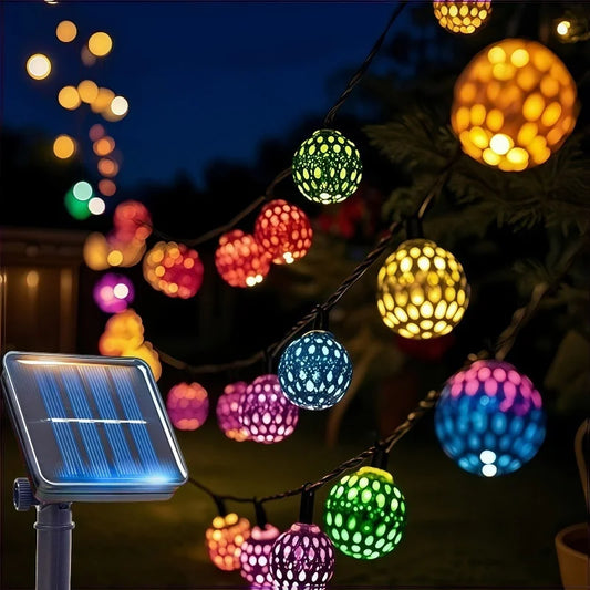 Aura Moroccan Solar Lantern-Ball Lights — Patio & Fence