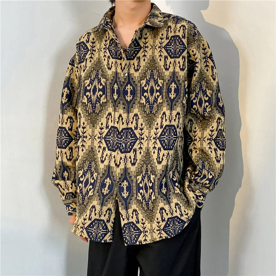 Korean Floral Knit Shirt Jacket