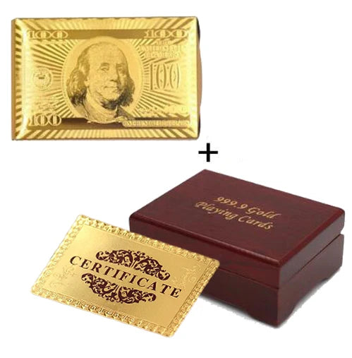 Gold Black Foil Waterproof Poker Cards