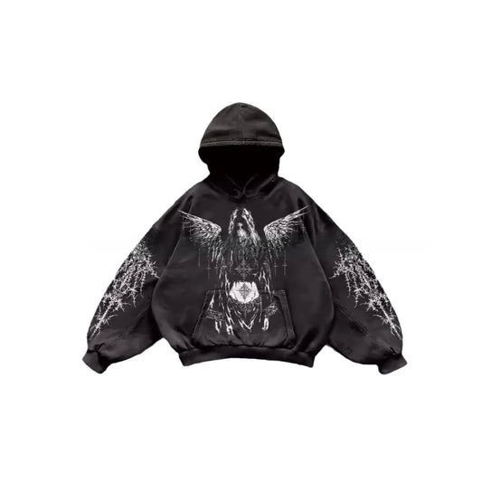 Angel Print Hoodie – Vintage Hip Hop Streetwear