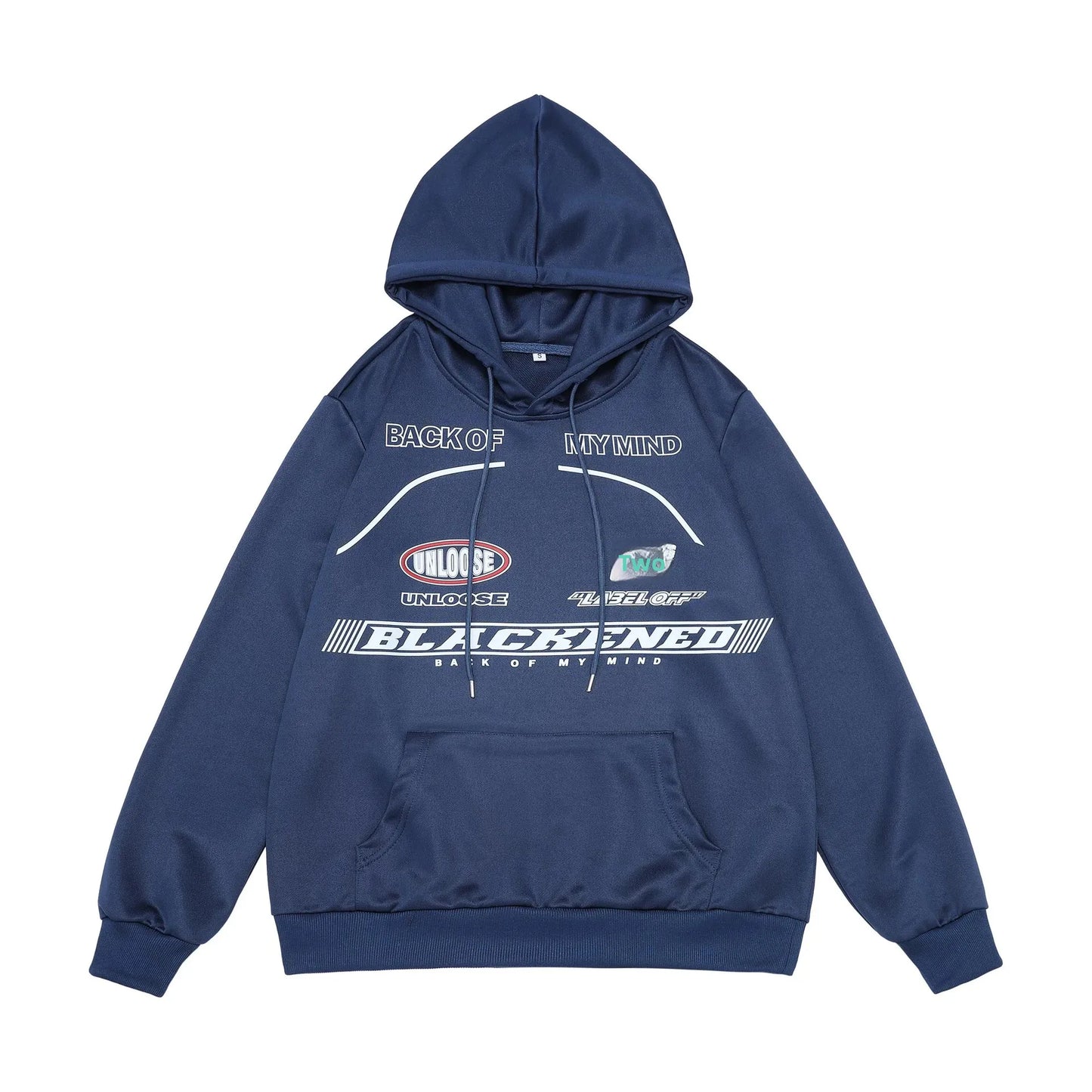 Printed Hoodie – Light Grey Loose Fit Streetwear