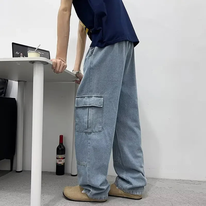 3D Pocket Jeans – Japanese Washed Straight-Leg Style