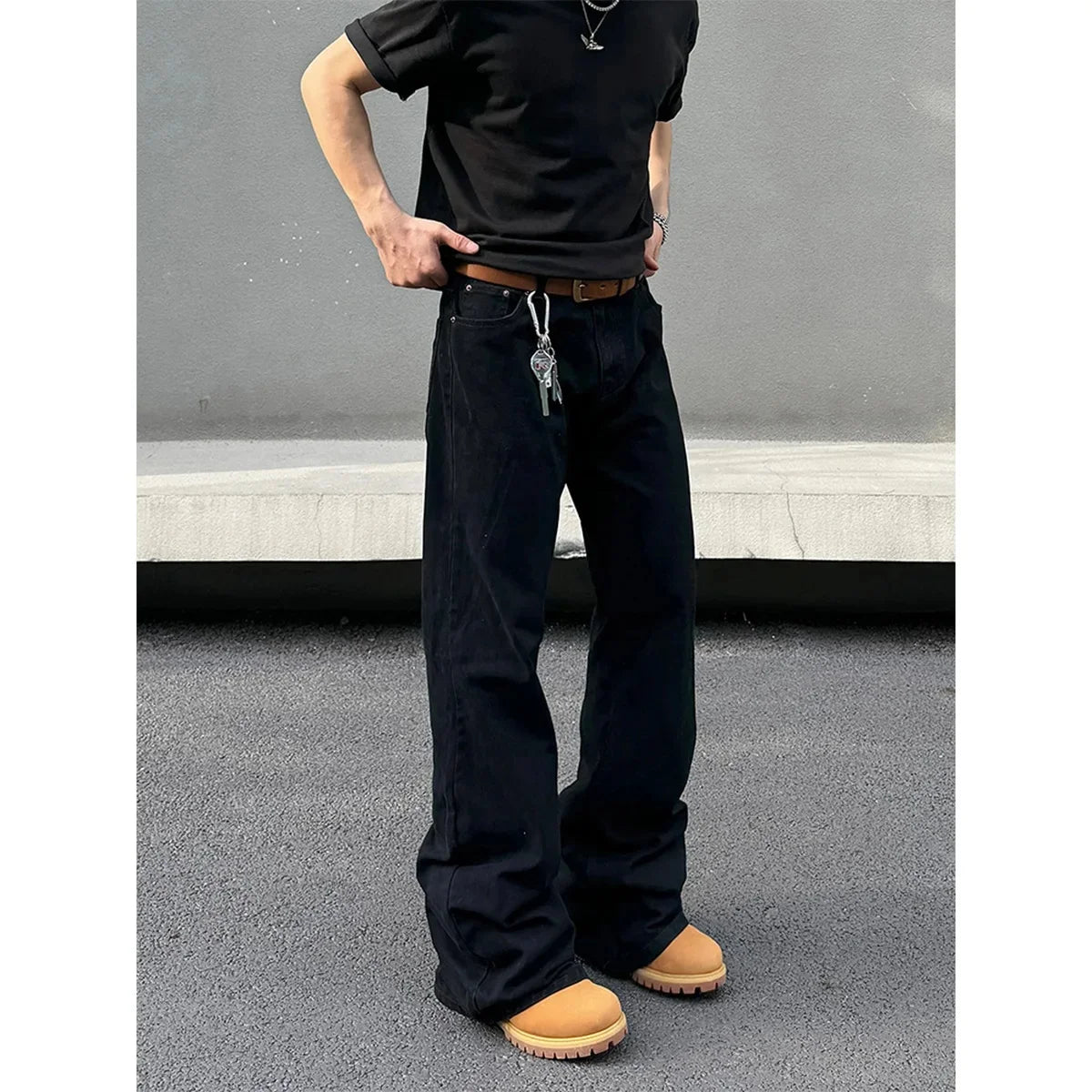 Loose Fit Bell Bottom Denim